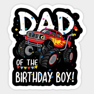 Monster Truck Party Dad Of Birthday Boy Sticker